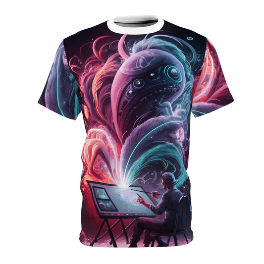 Unisex Cut & Sew Artist T-Shirt All Over Prints Black stitching by ingLando