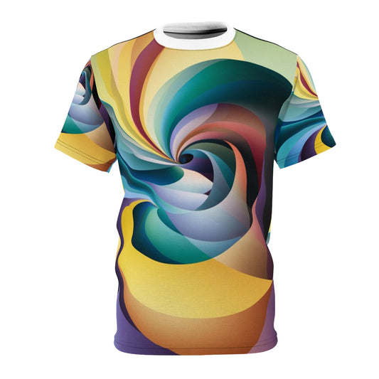 Unisex Cut & Sew Tie-Dye Swirl T-Shirt All Over Prints Black stitching by ingLando