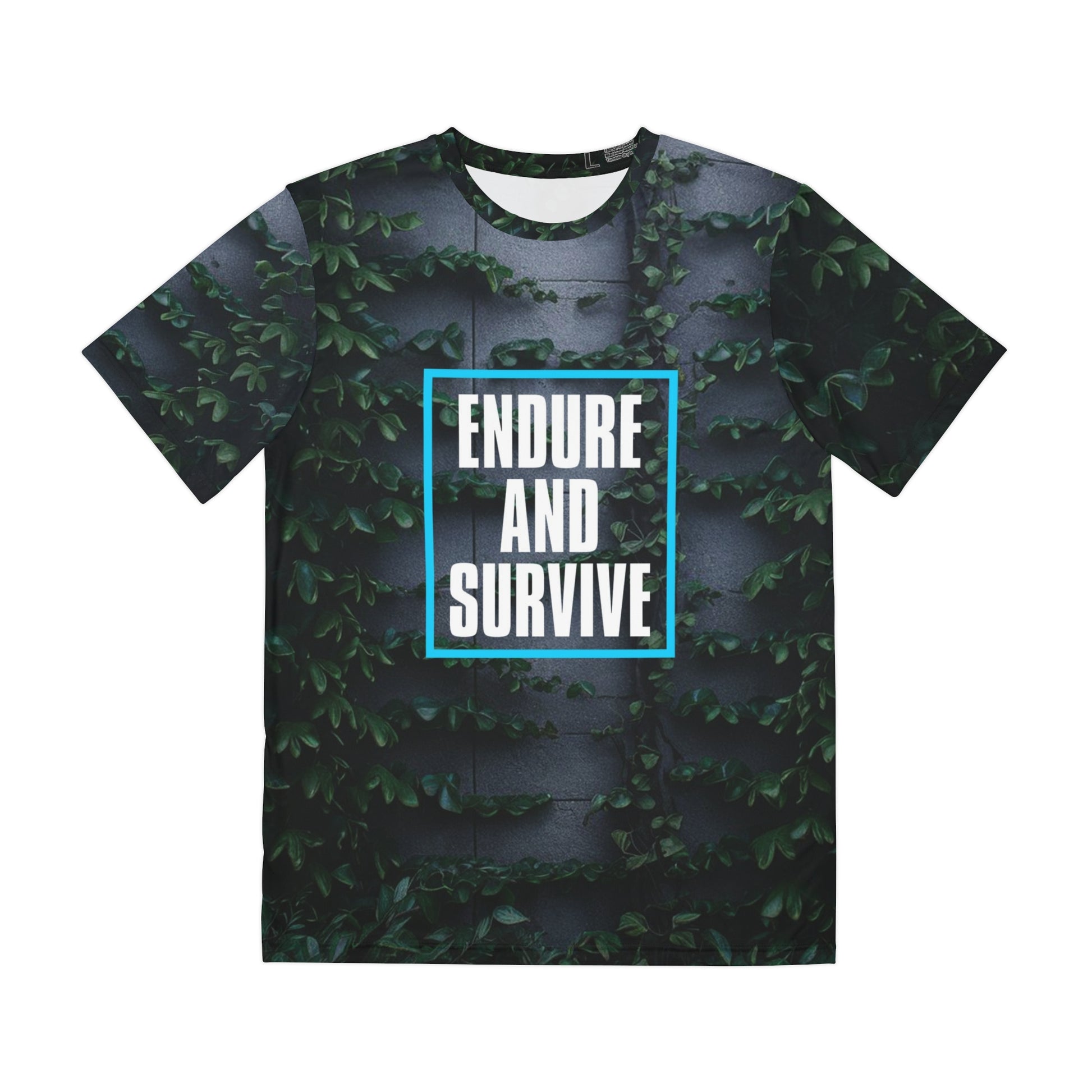 Mens Polyester Gaming T-Shirt Endure And Survive All Over Print Front Side