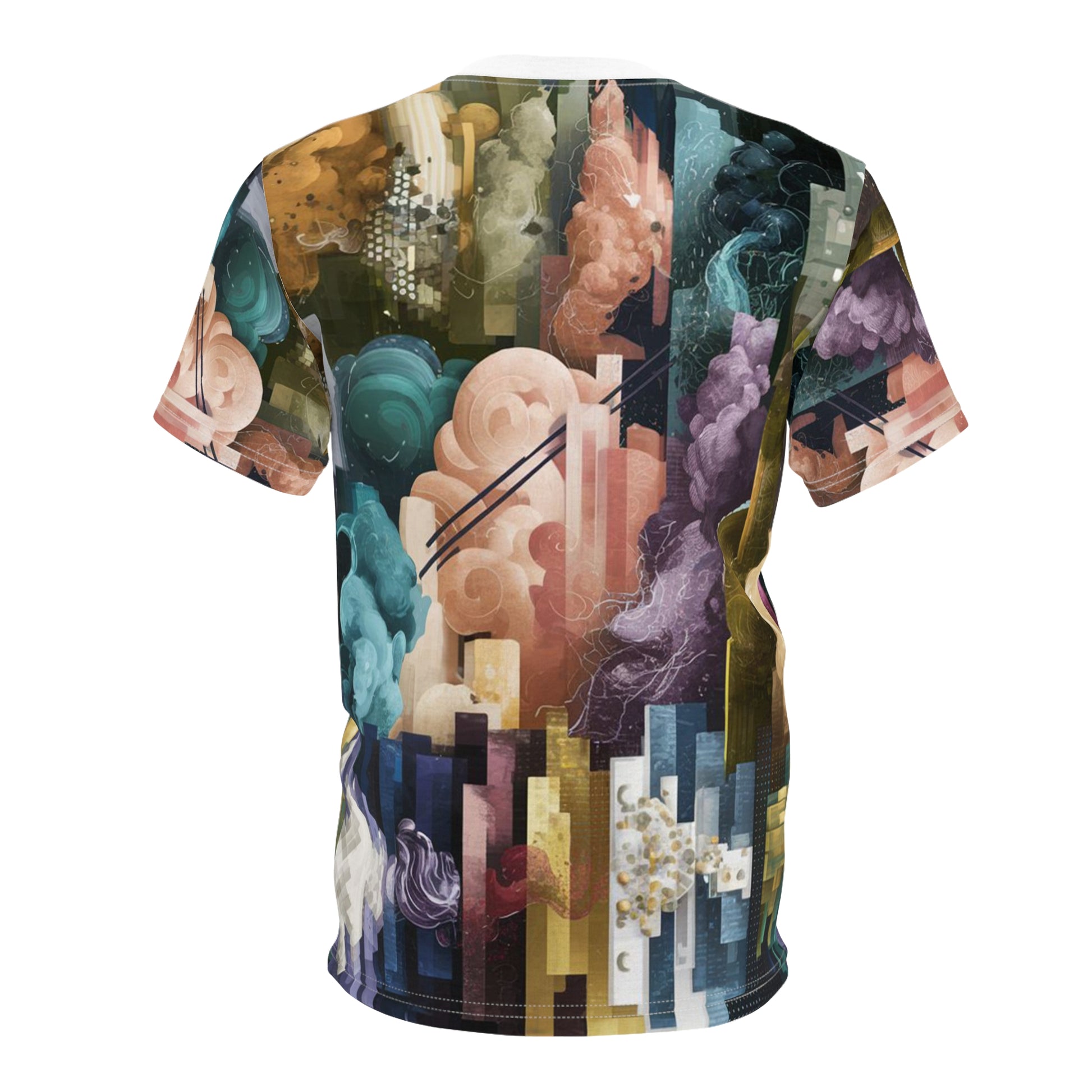 Unisex Cut and Sew Abstract Art T-Shirt AOP Back Side