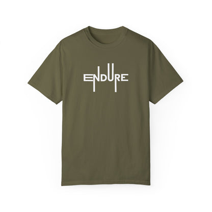 Unisex Garment Dyed Endure Motivational T-Shirt Front Side Sage