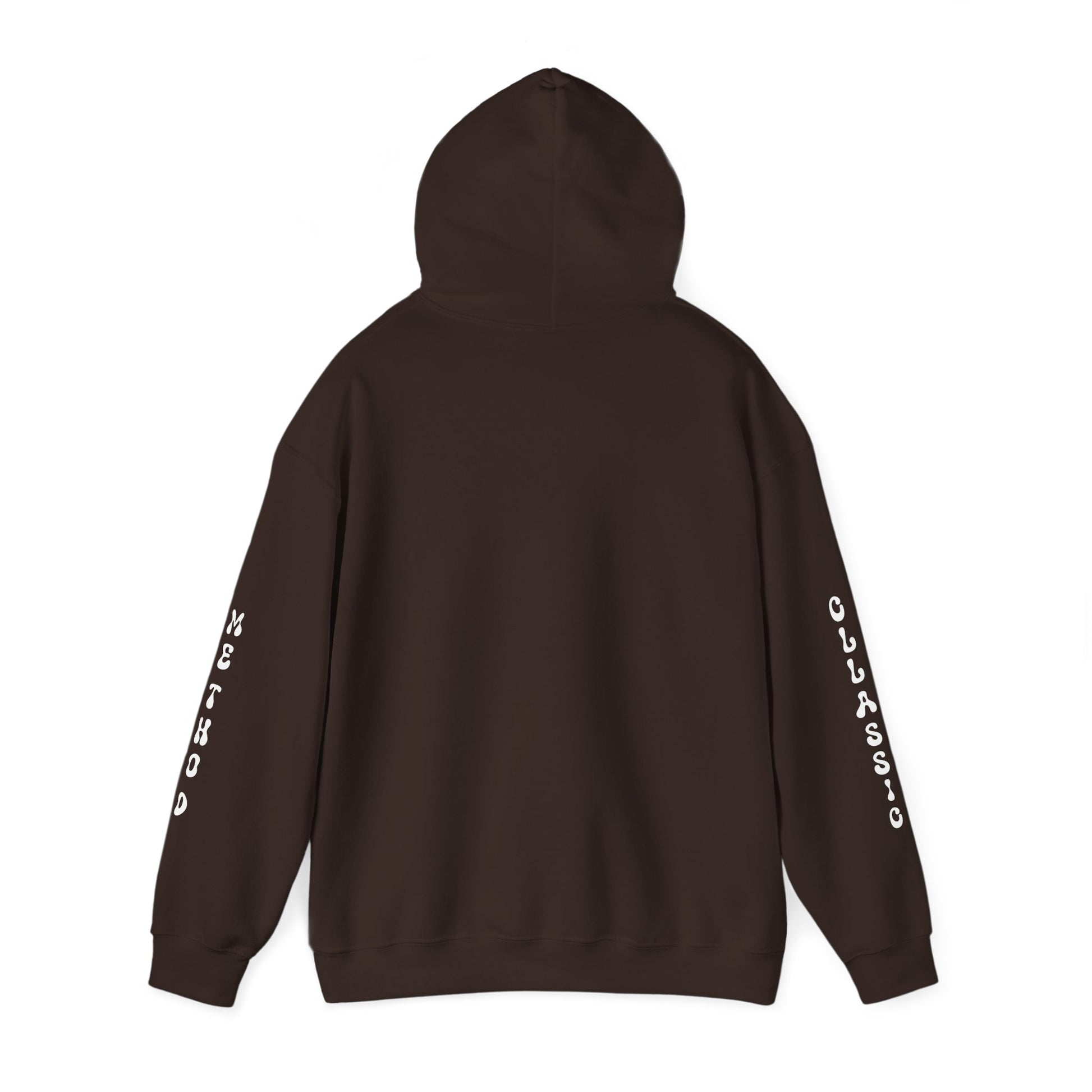 Unisex Heavy Blend Classic Method Hooded Sweatshirt Back Side Dark Chocolate