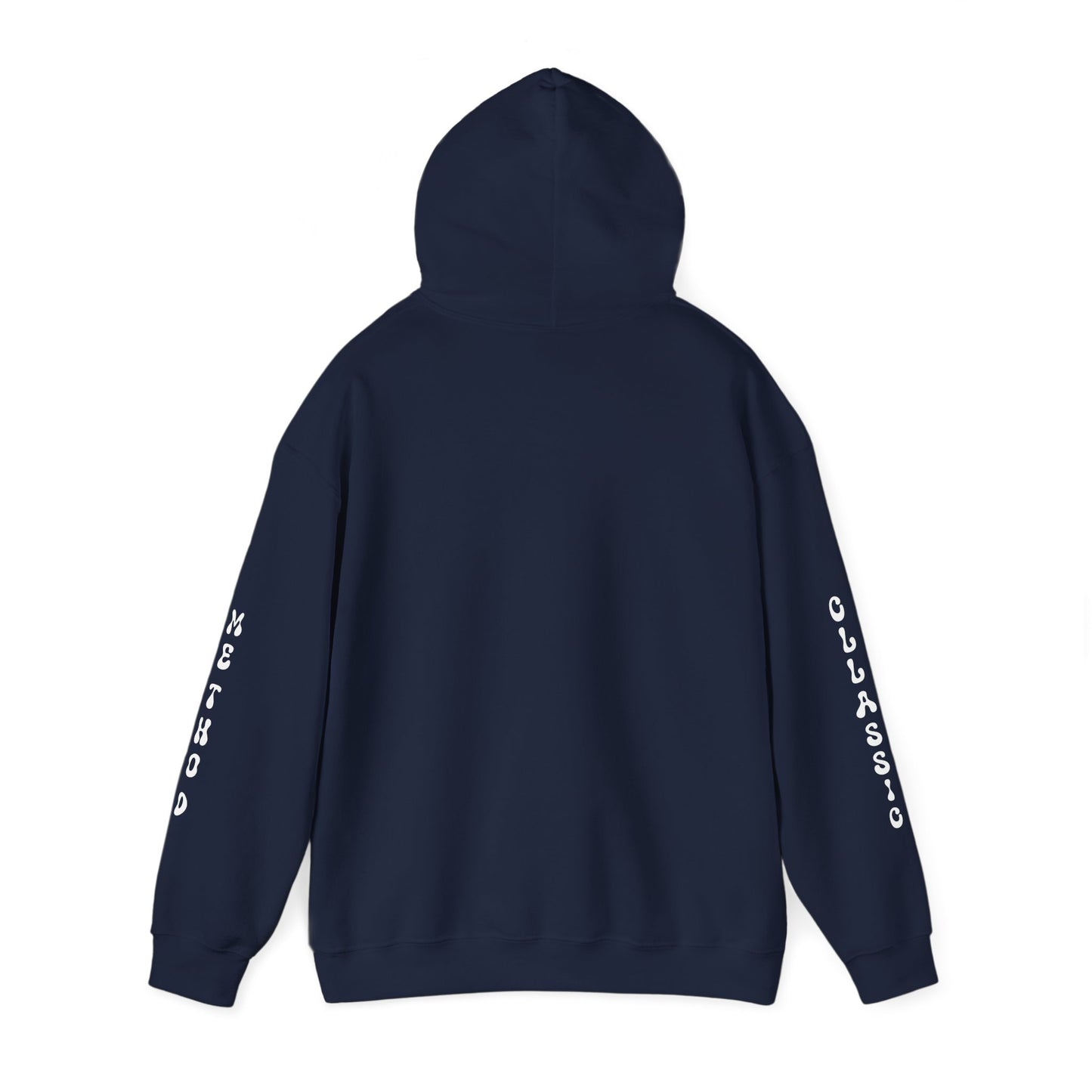 Unisex Heavy Blend Classic Method Hooded Sweatshirt Back Side Navy