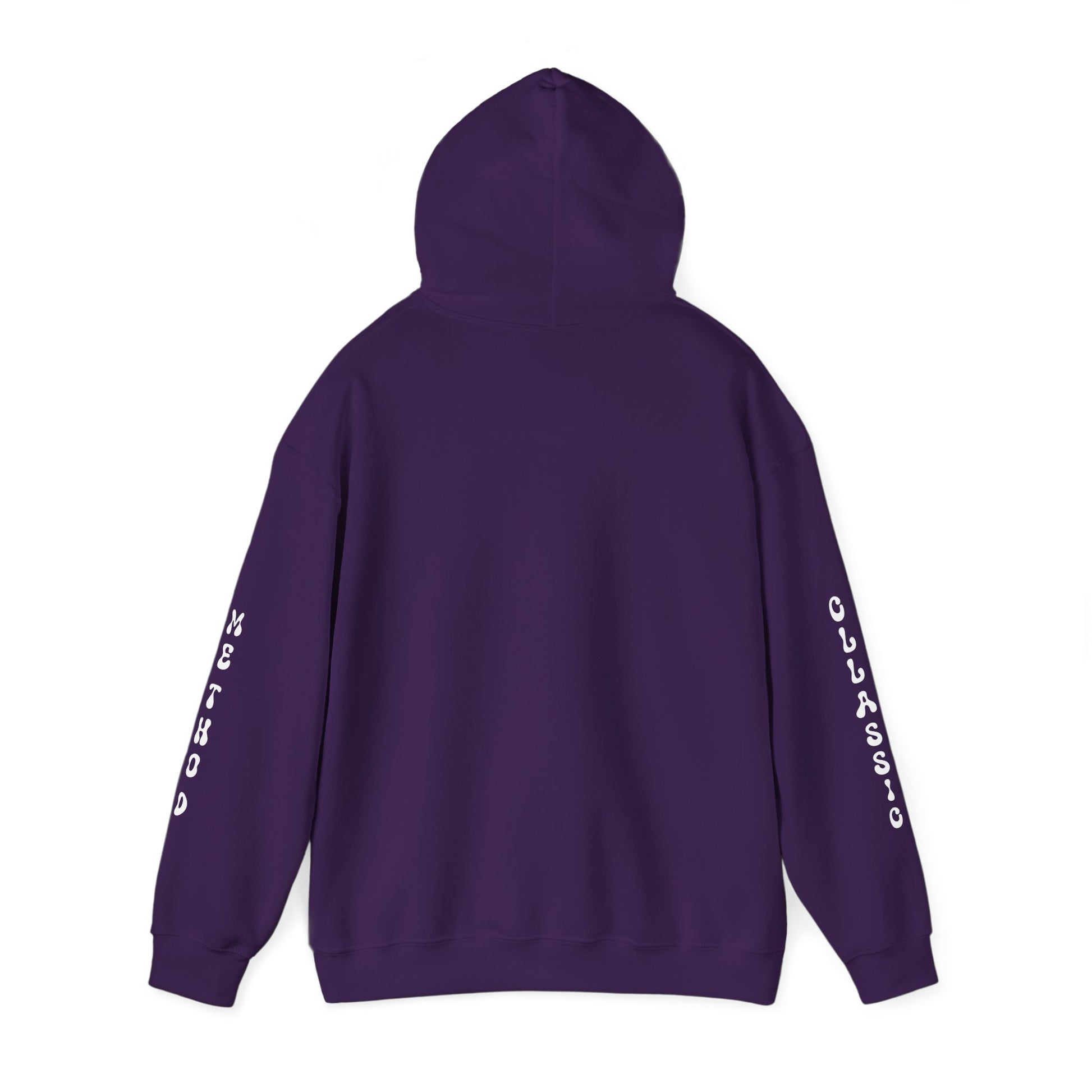 Unisex Heavy Blend Classic Method Hooded Sweatshirt Back Side Purple