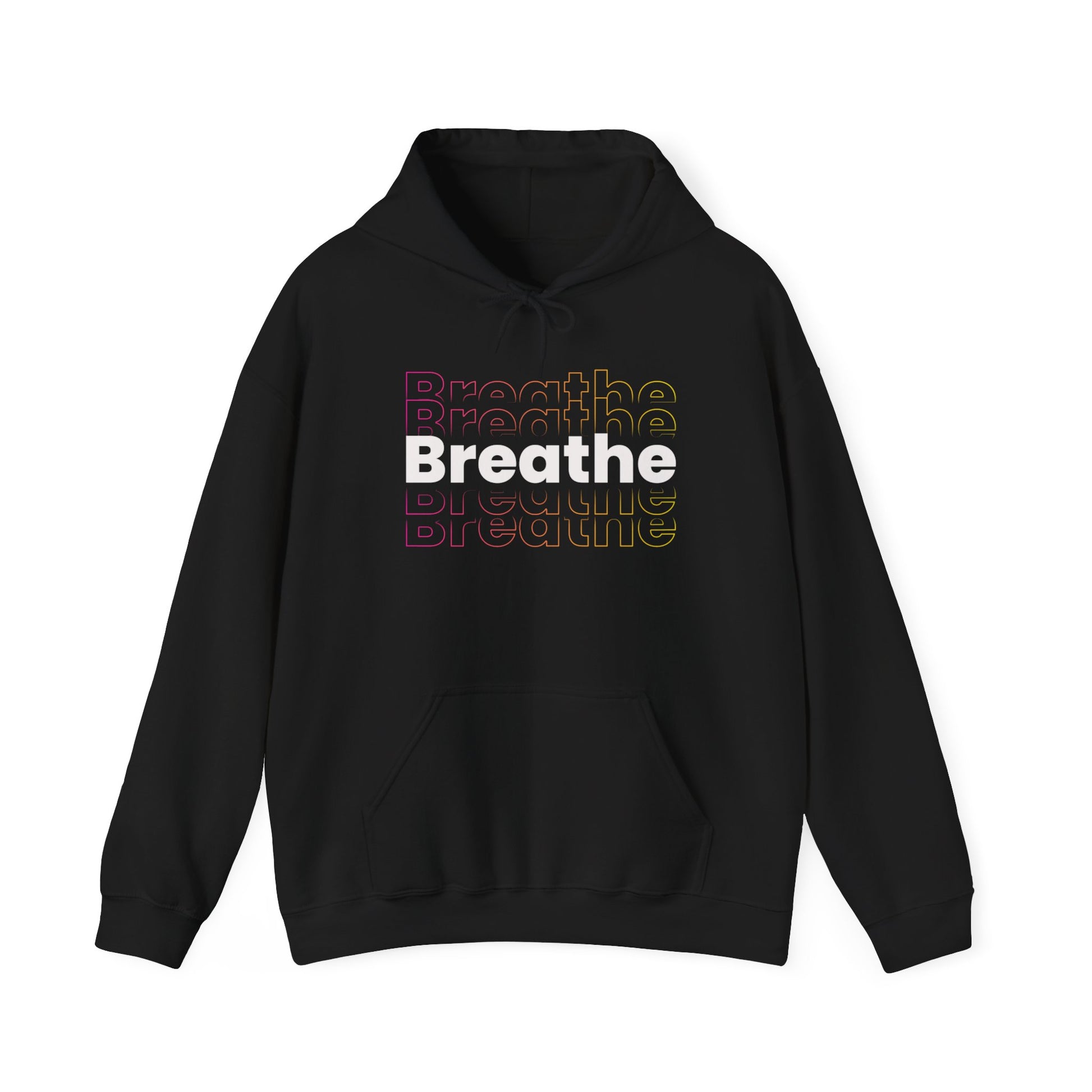 Unisex Heavy Blend Hooded Breathe Theme Sweatshirt Front Side Black