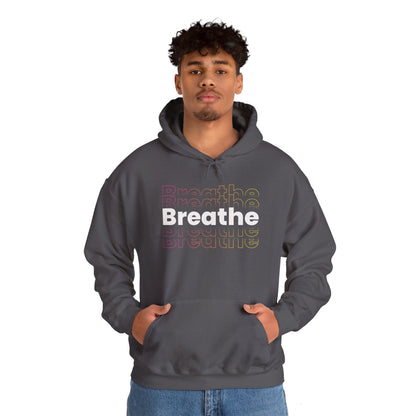 Unisex Heavy Blend Hooded Breathe Theme Sweatshirt Front Side Charcoal Male