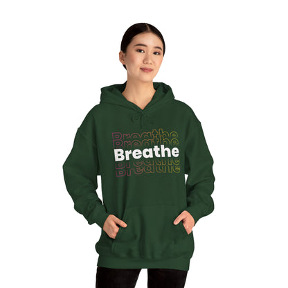 Unisex Heavy Blend Hooded Breathe Theme Sweatshirt Front Side Forest Green Female