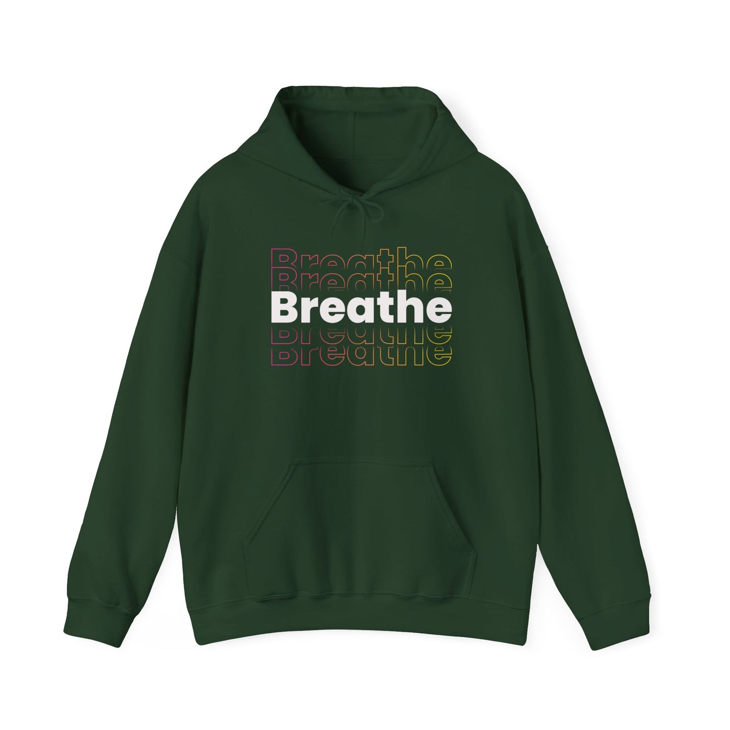 Unisex Heavy Blend Hooded Breathe Theme Sweatshirt Front Side Forest Green