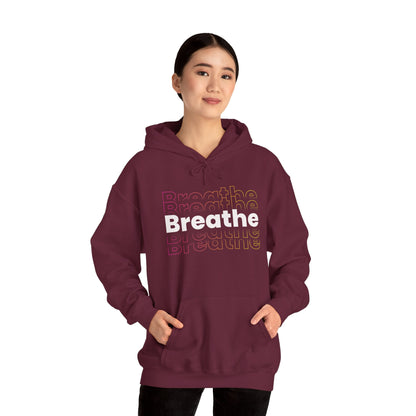 Unisex Heavy Blend Hooded Breathe Theme Sweatshirt Front Side Maroon Female