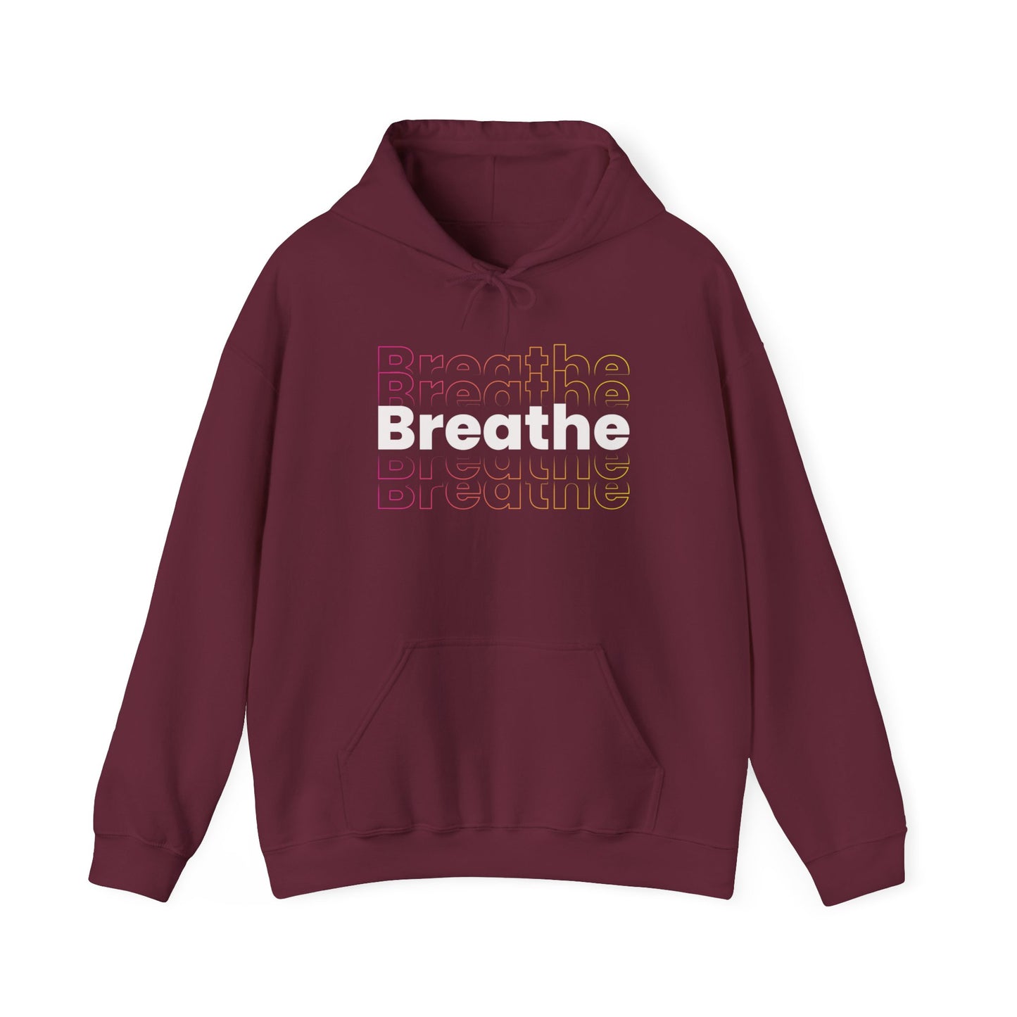 Unisex Heavy Blend Hooded Breathe Theme Sweatshirt Front Side Maroon