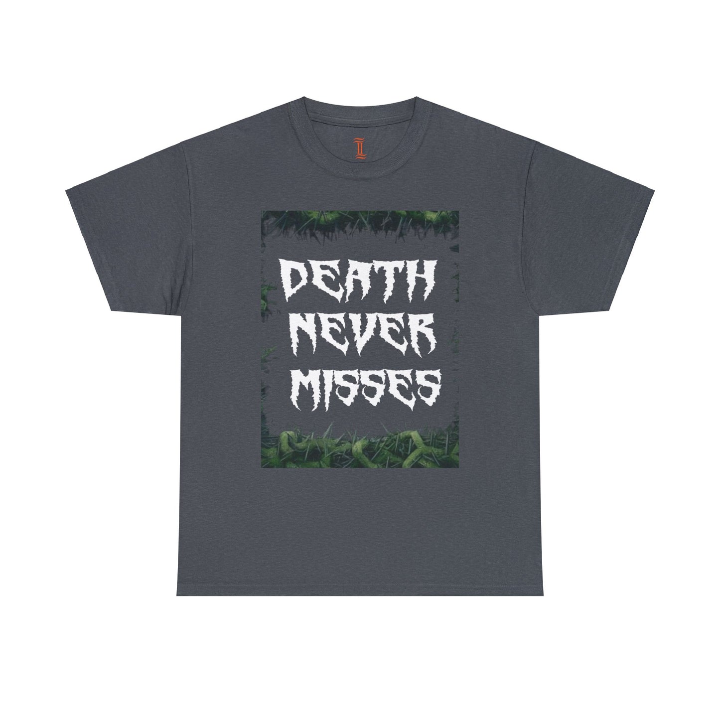 Unisex Heavy Cotton Death Theme T-Shirt Front Side Tweed