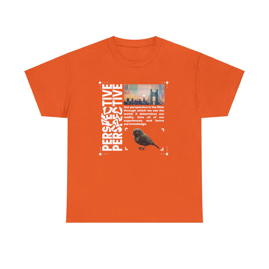 Unisex Heavy Cotton Perspective T-Shirt Front Side Orange