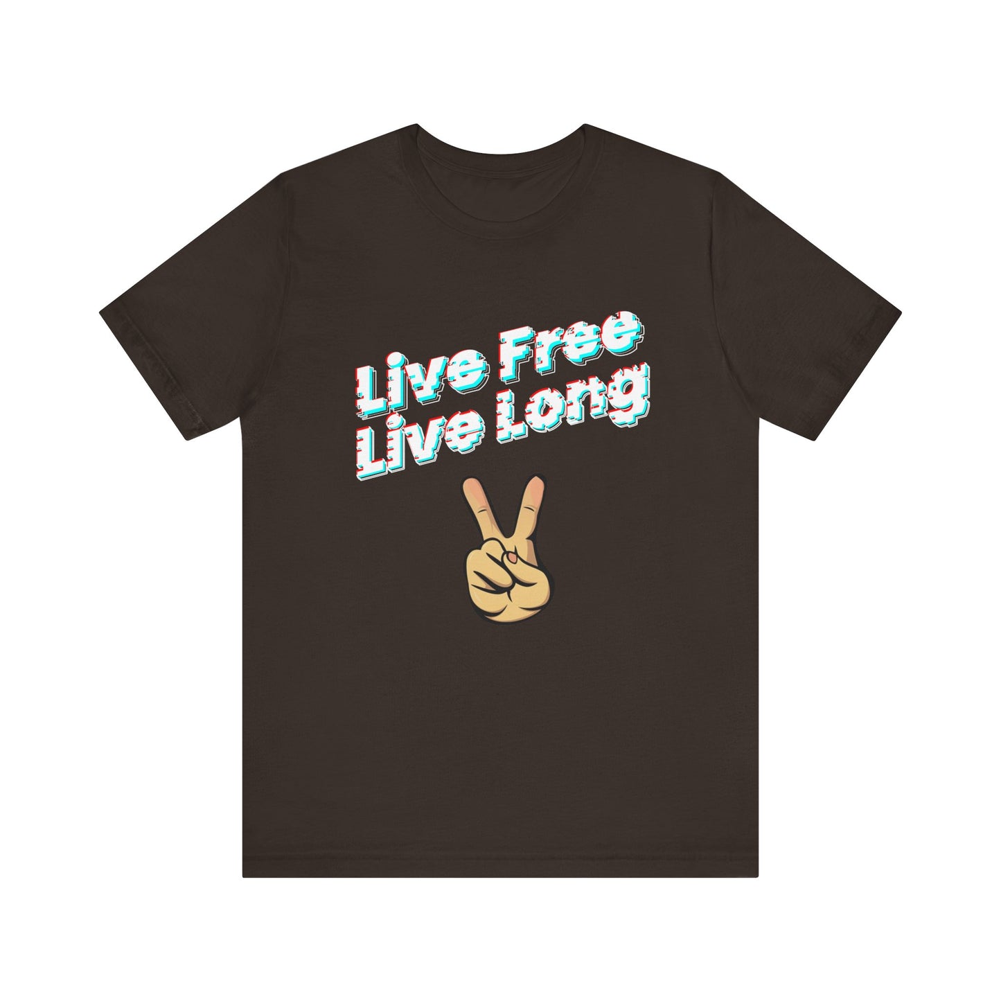 Unisex Jersey Short Sleeve Live Free Quote Tee Front Side Brown