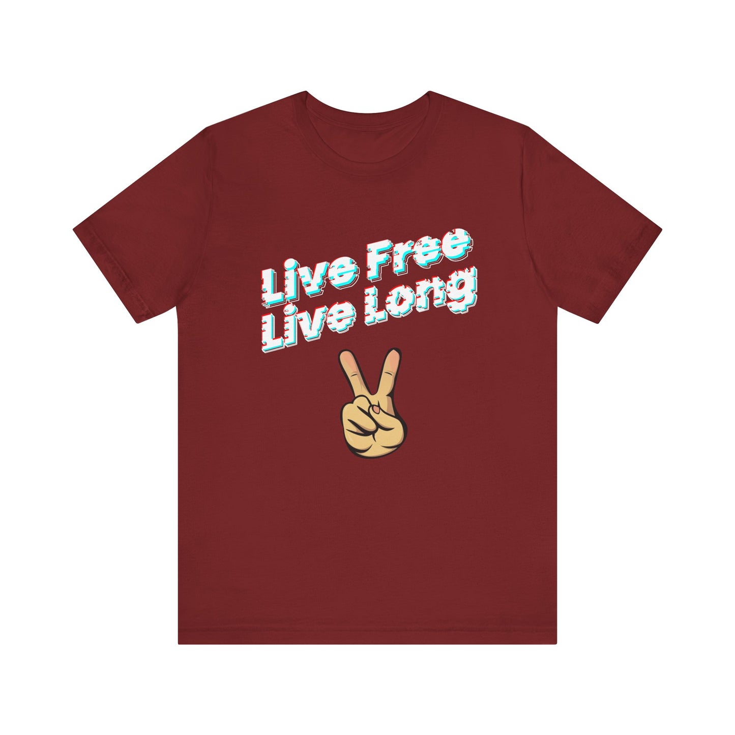 Unisex Jersey Short Sleeve Live Free Quote Tee Front Side Cardinal