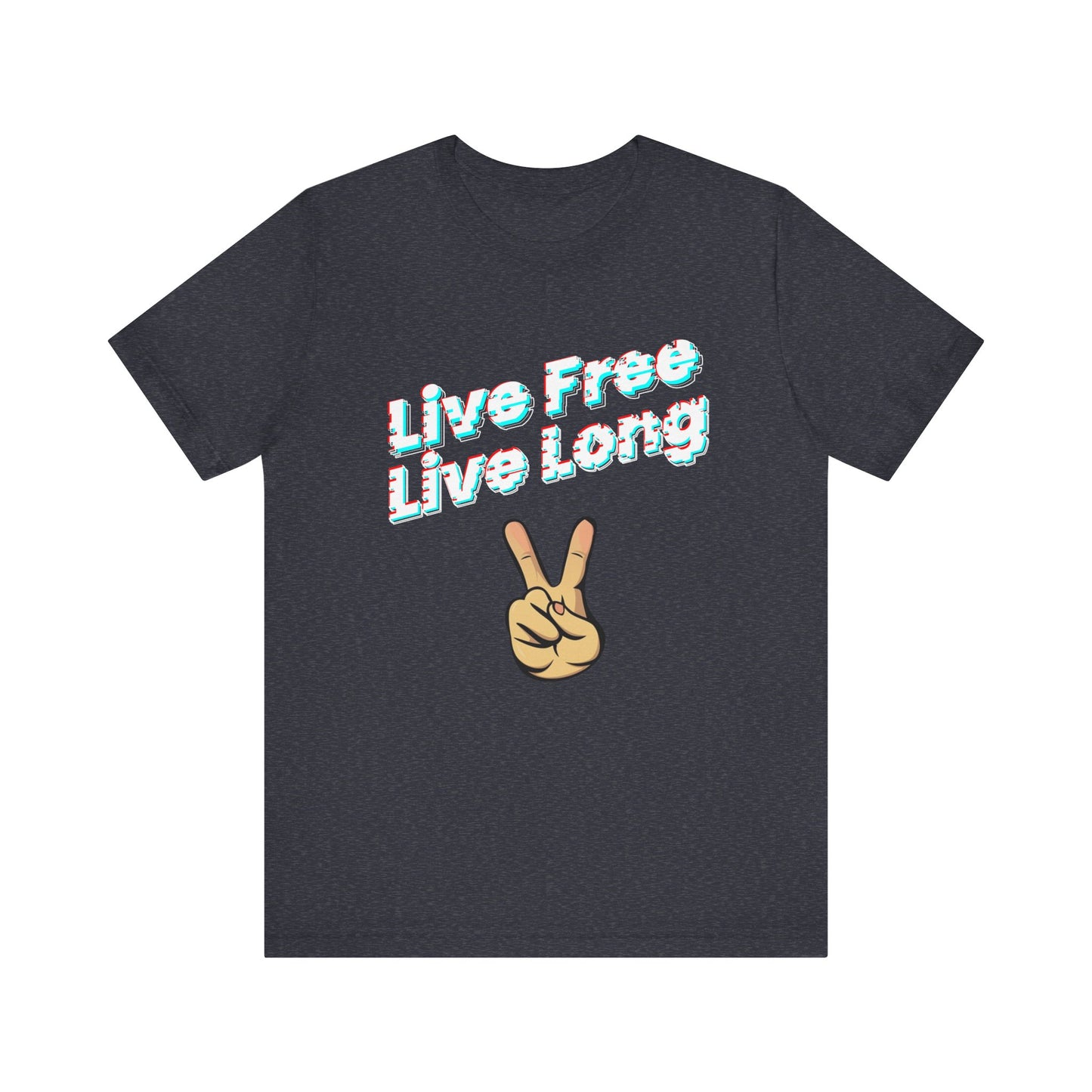 Unisex Jersey Short Sleeve Live Free Quote Tee Front Side Heather Navy