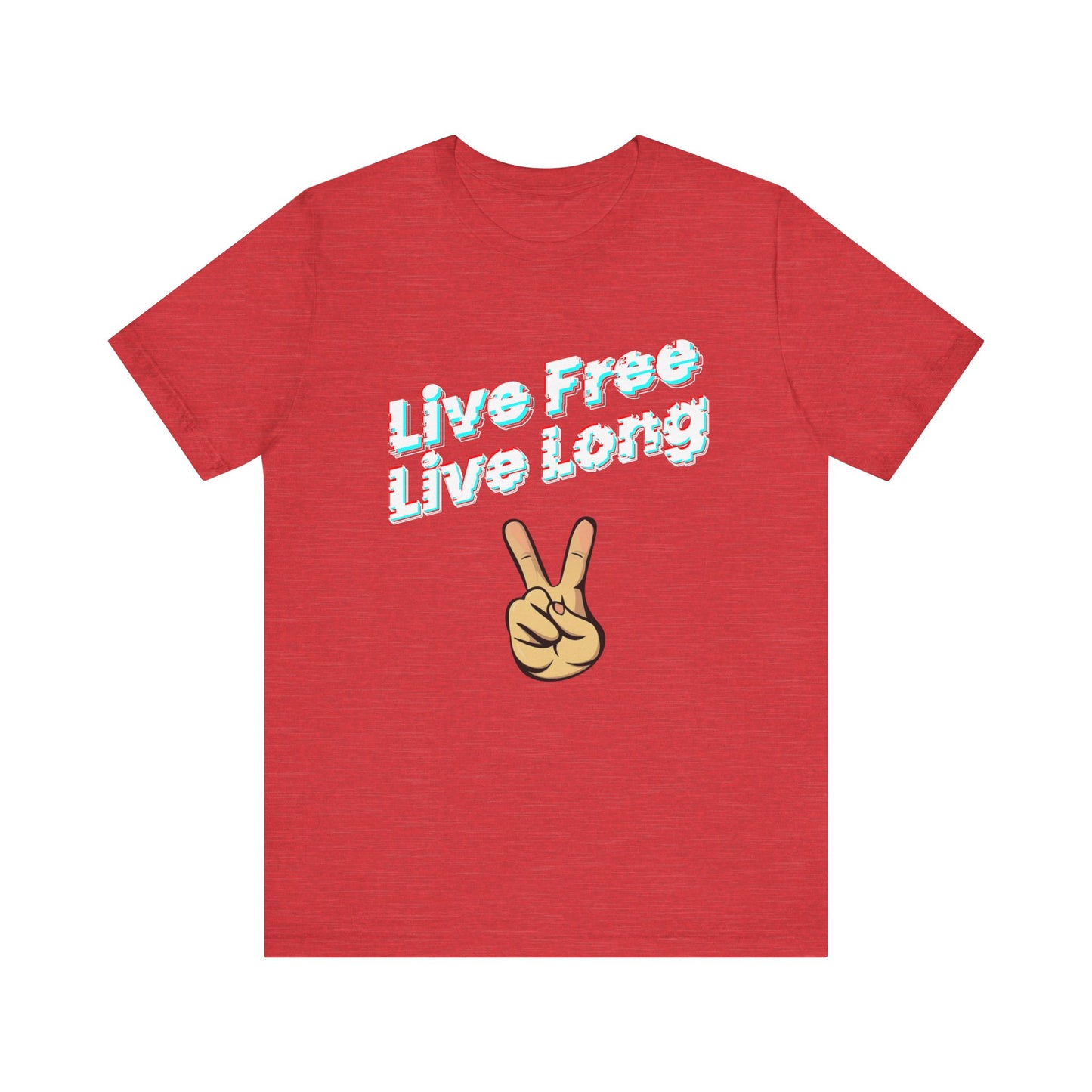 Unisex Jersey Short Sleeve Live Free Quote Tee Front Side Heather Red