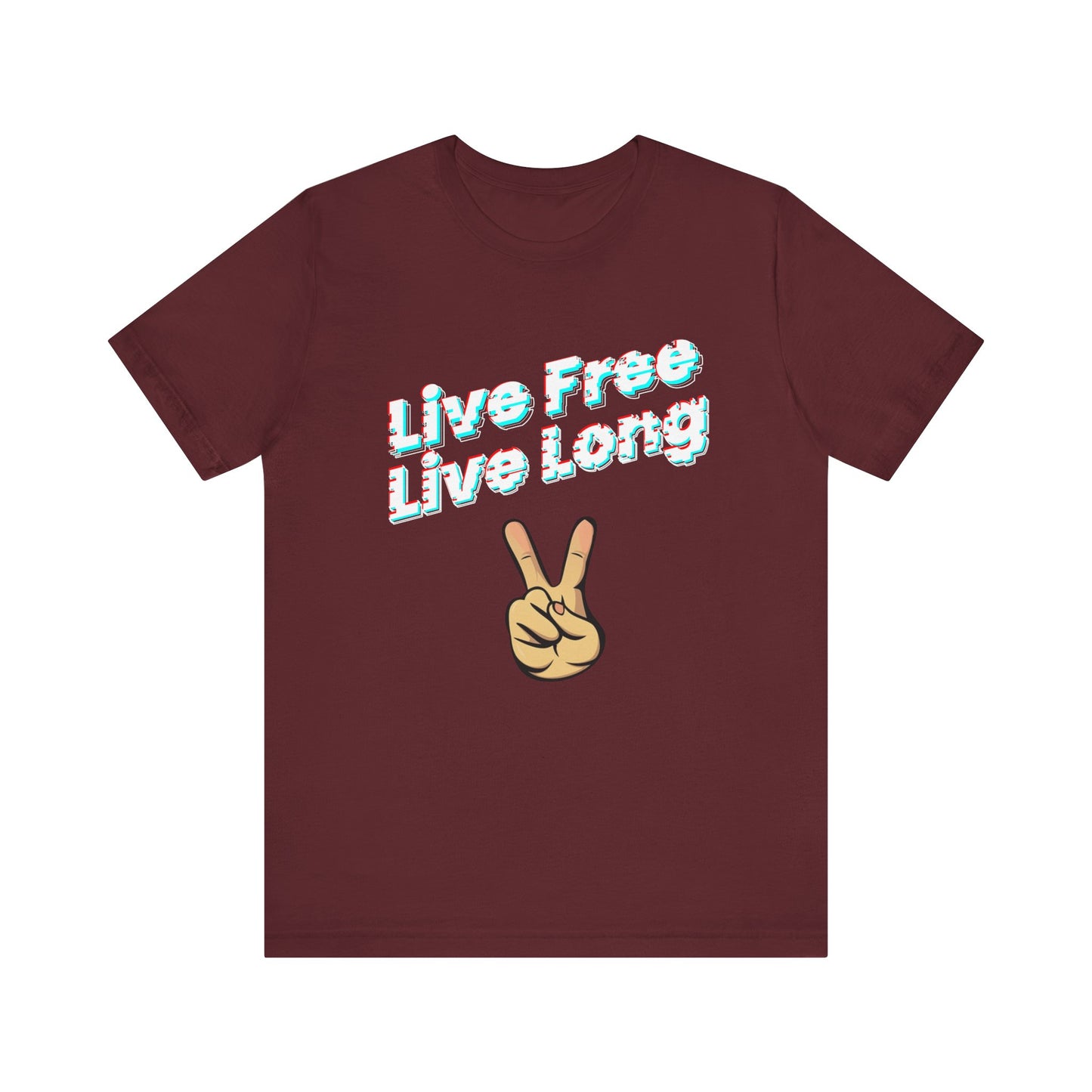 Unisex Jersey Short Sleeve Live Free Quote Tee Front Side Maroon