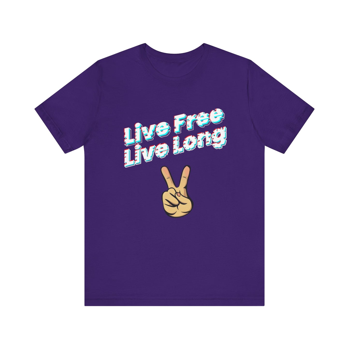  Unisex Jersey Short Sleeve Live Free Quote Tee Front Side Team Purple