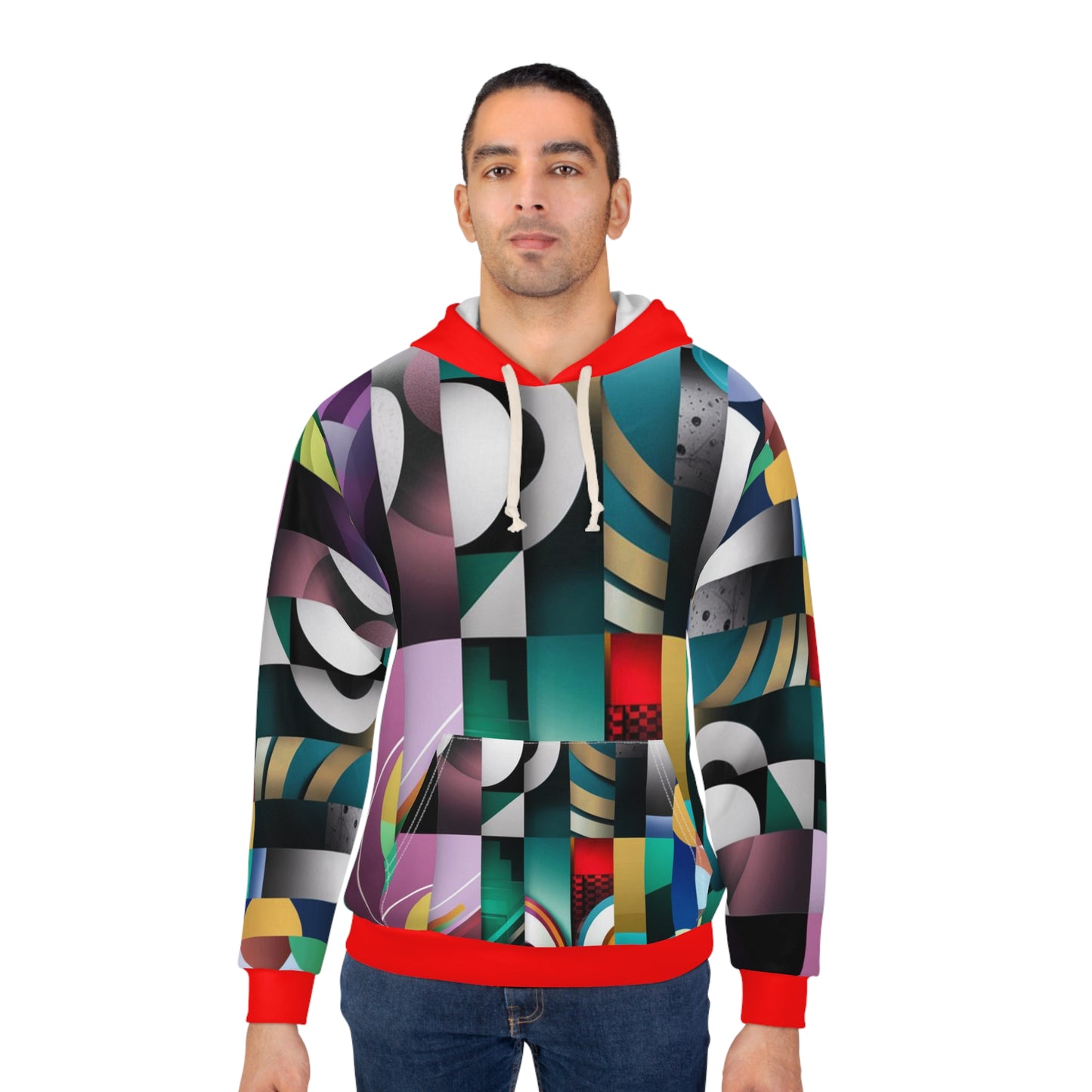 Unisex Pullover Abstract Pop Hoodie AOP Front Side Male