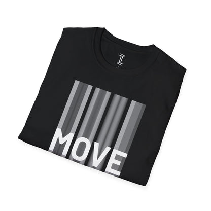 Unisex Softstyle Move Motivational T-Shirt Black Folded