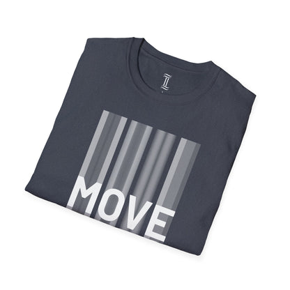 Unisex Softstyle Move Motivational T-Shirt Heather Navy Folded