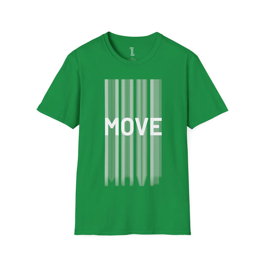 Unisex Softstyle Move Motivational T-Shirt Irish Green Front Side