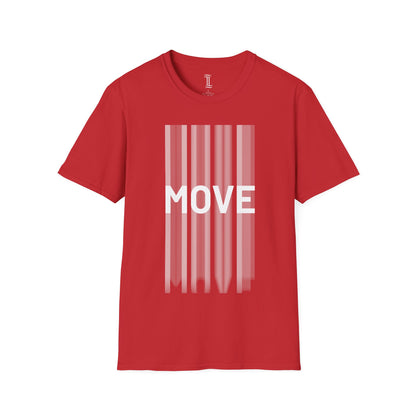 Unisex Softstyle Move Motivational T-Shirt Red Front Side