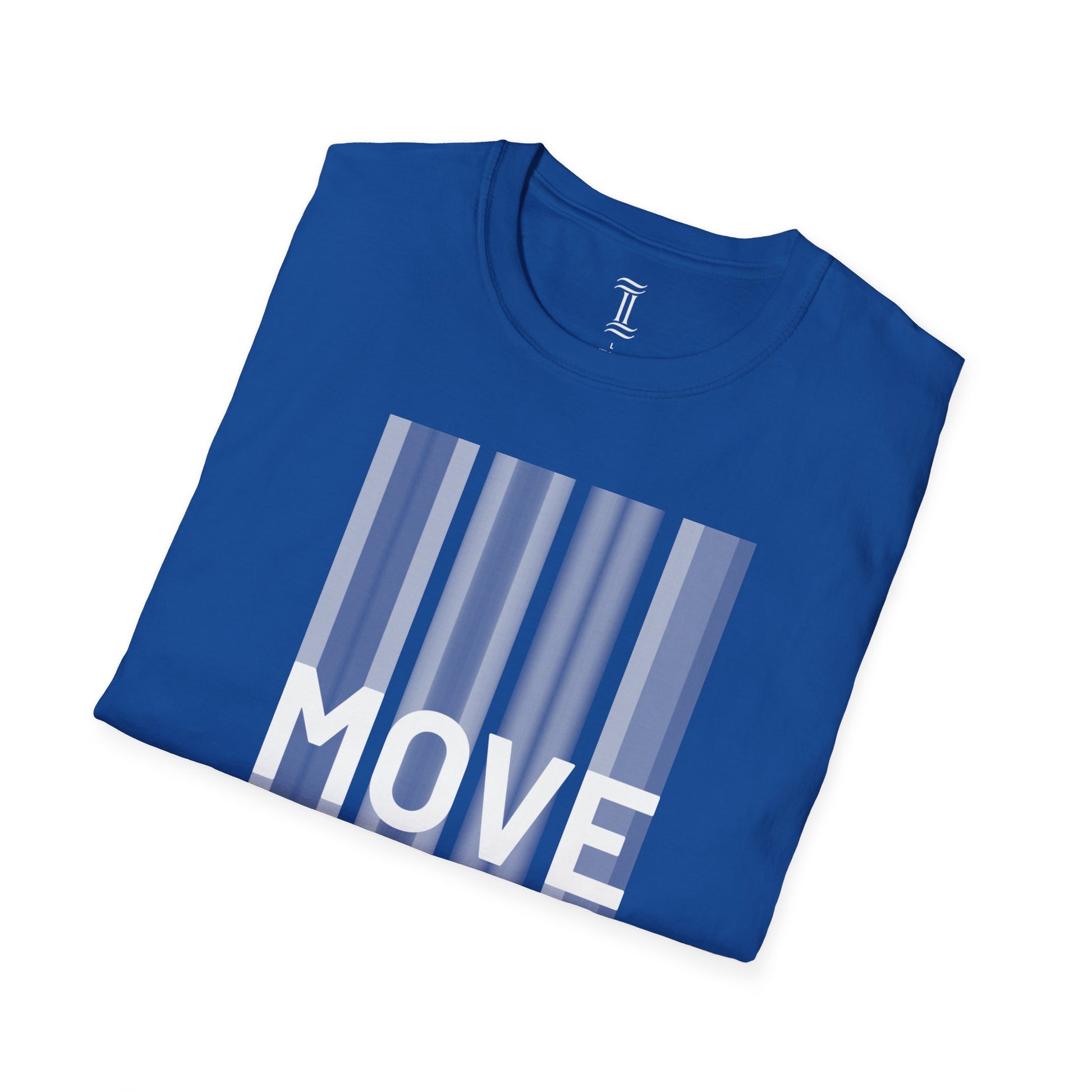 Unisex Softstyle Move Motivational T-Shirt Royal Folded