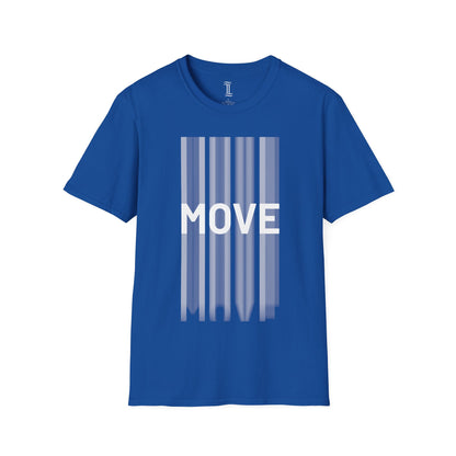 Unisex Softstyle Move Motivational T-Shirt Royal Front Side