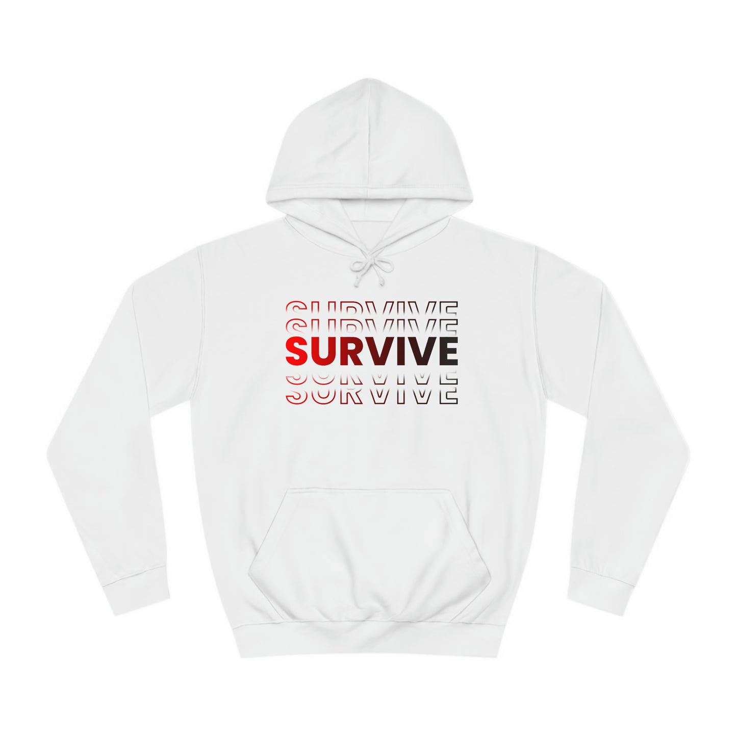 Unisex Survive College Hoodie Arctic White Front Side