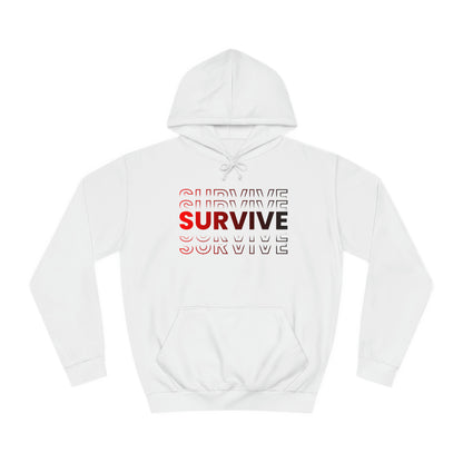 Unisex Survive College Hoodie Arctic White Front Side