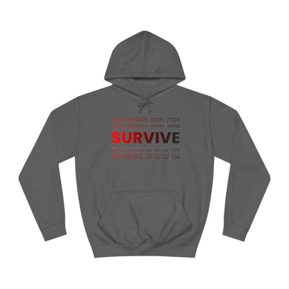 Unisex Survive College Hoodie Charcoal Front Side