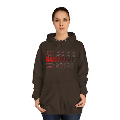 Unisex Survive College Hoodie Hot Chocolate Female Front Side