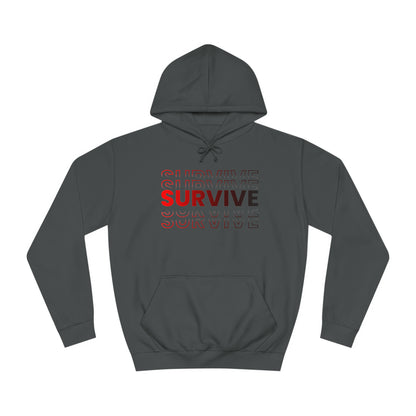 Unisex Survive College Hoodie Steel Grey Front Side