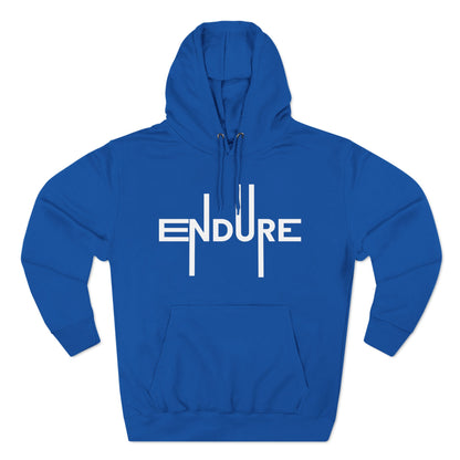 Unisex Three Panel Pullover Endure Motivational Hoodie Front Side Royal Blue